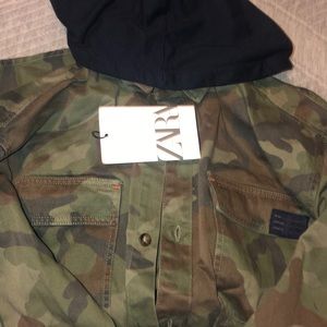 Army fatigue shirt with hood